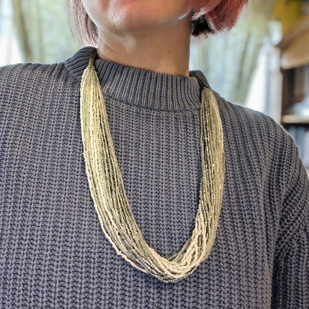 Fun Silver Beaded Necklace